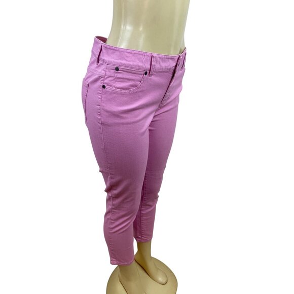 Talbots Signature Slim Crop Pants Womens Purple Stretch Sz 6/28 - New - Picture 2 of 7